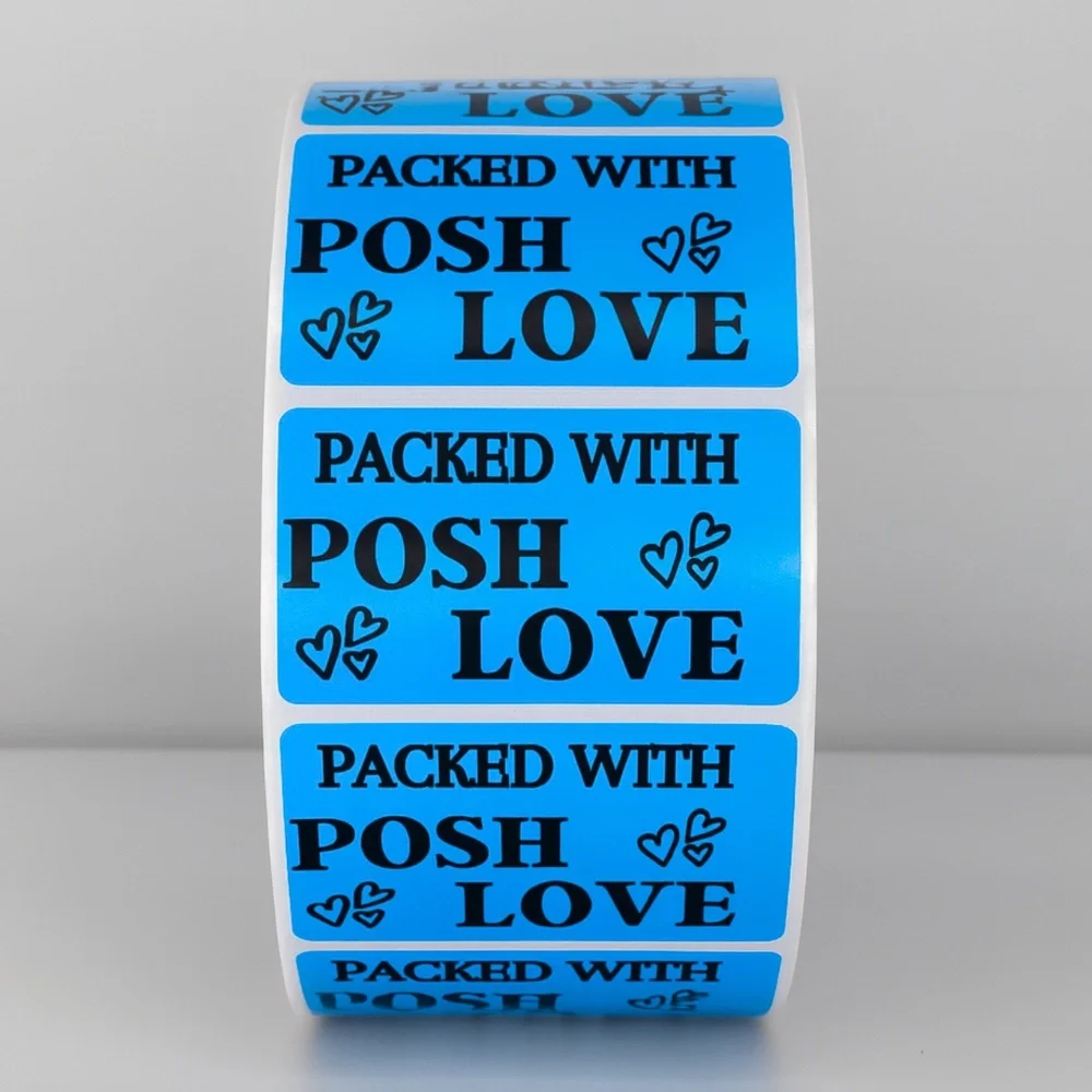 Packed With Posh Love Stickers | Purple Labels for Poshmark Packaging